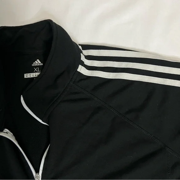 Men’s Adidas Golf 3-Stripes 1/4 ZIP Layering Top, Color Black, Size XL - Picture 2 of 7